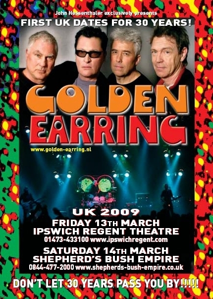 Golden Earring UK concert poster 2009